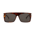 Saint Laurent Square-Frame Recycled Acetate Sunglasses — Brown