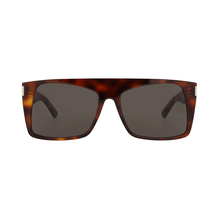 Saint Laurent Square-Frame Recycled Acetate Sunglasses — Brown
