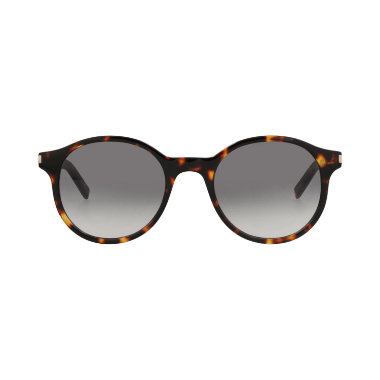 Saint Laurent Round-Frame Acetate Sunglasses — Brown