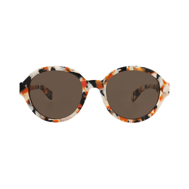 Chloé Round-Frame Recycled Acetate Sunglasses — Orange
