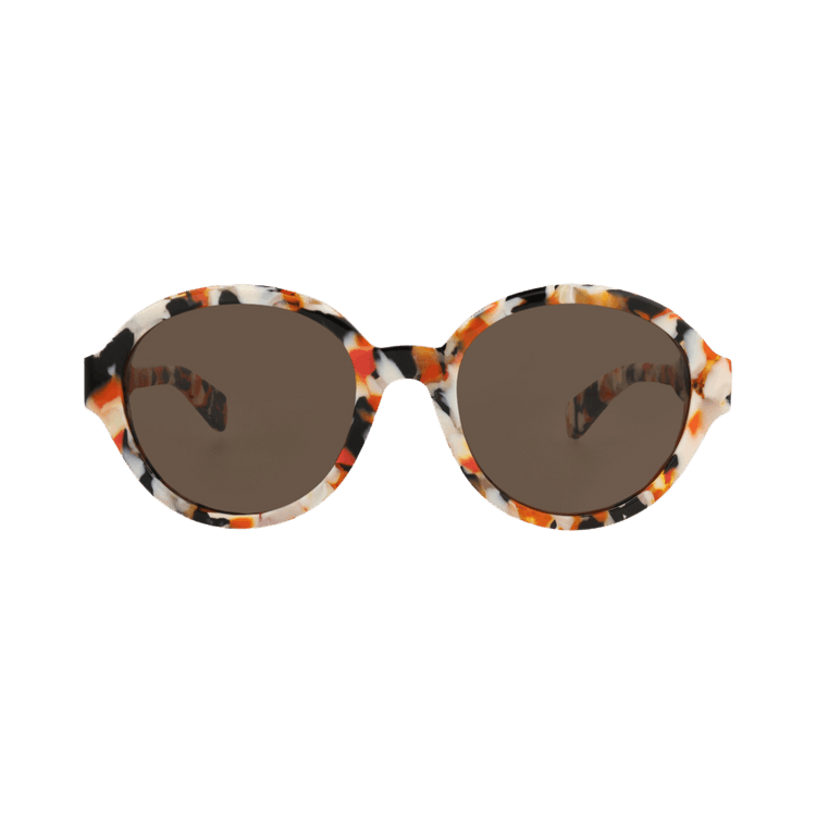 Chloé Round-Frame Recycled Acetate Sunglasses — Orange