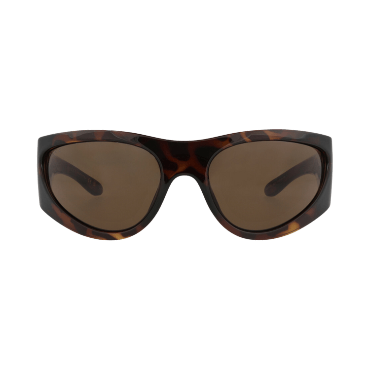 Gucci Shield-Frame Injection Sunglasses — Brown