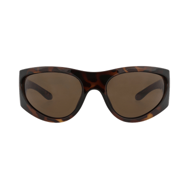 Gucci Shield-Frame Injection Sunglasses — Brown