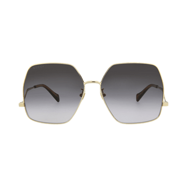 Gucci Square/Rectangle-Frame Metal Sunglasses — Gold