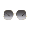 Gucci Square/Rectangle-Frame Metal Sunglasses — Gold