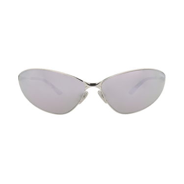 Balenciaga Shield-Frame Metal Sunglasses — Silver