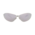 Balenciaga Shield-Frame Metal Sunglasses — Silver
