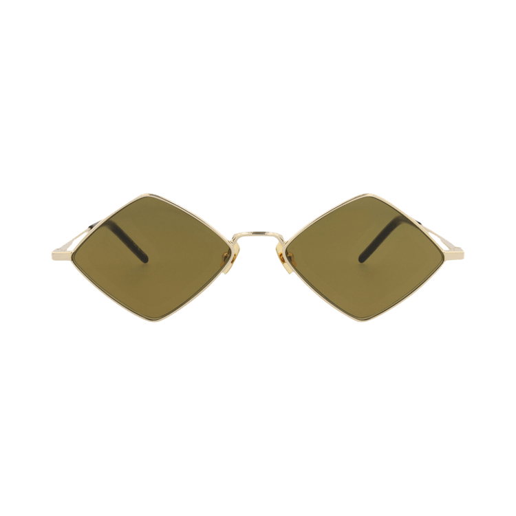 Saint Laurent Square-Frame Metal Sunglasses — Gold