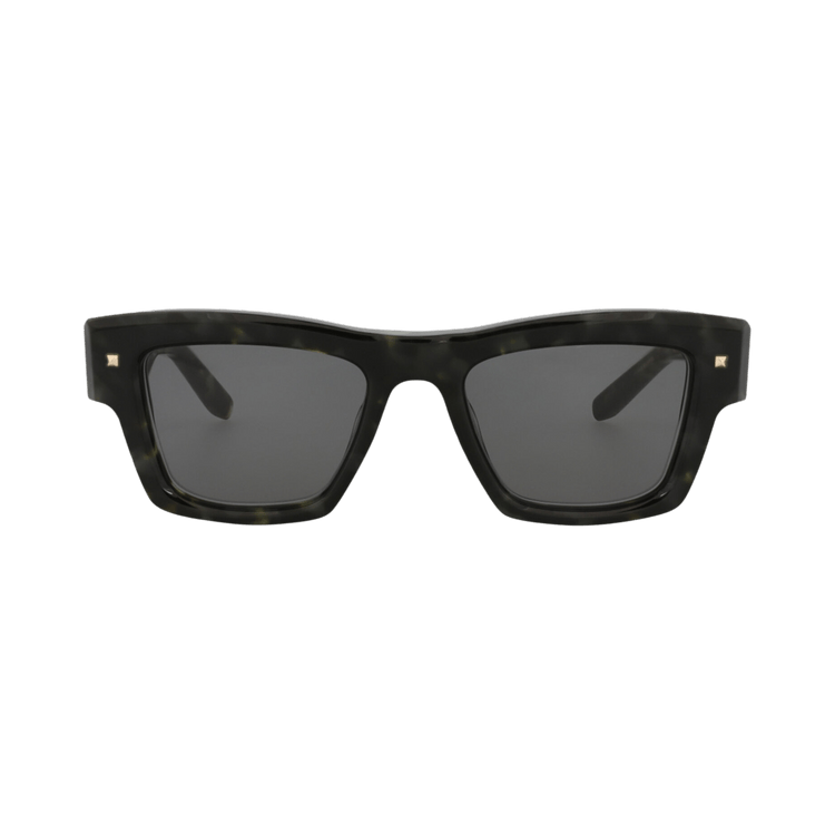 Valentino Square-Frame Acetate Sunglasses — Brown