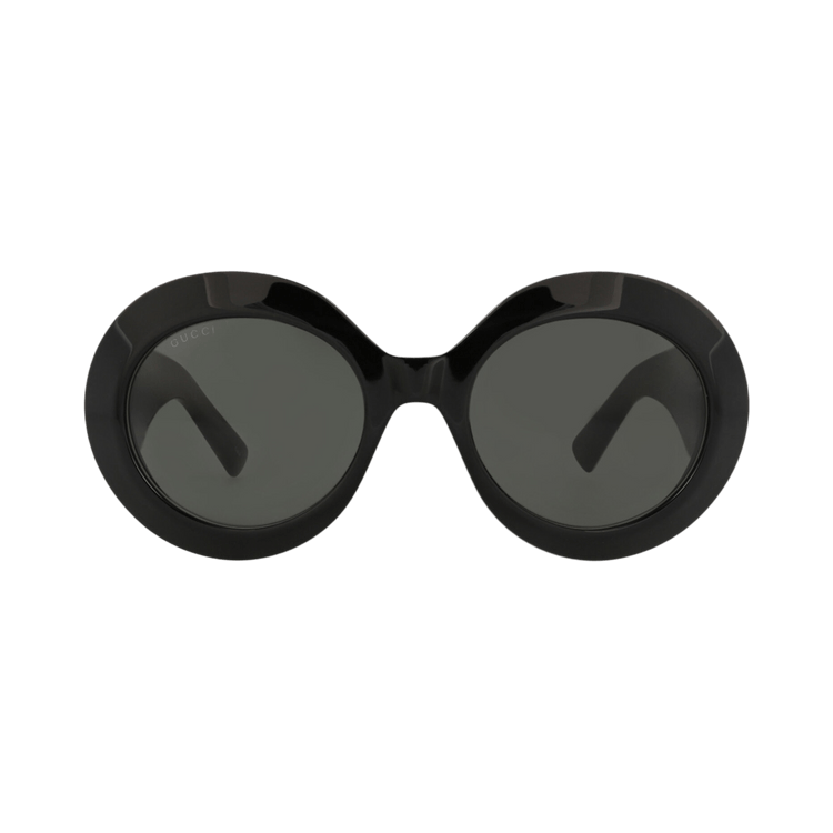 Gucci Round-Frame Recycled Acetate Sunglasses — Black