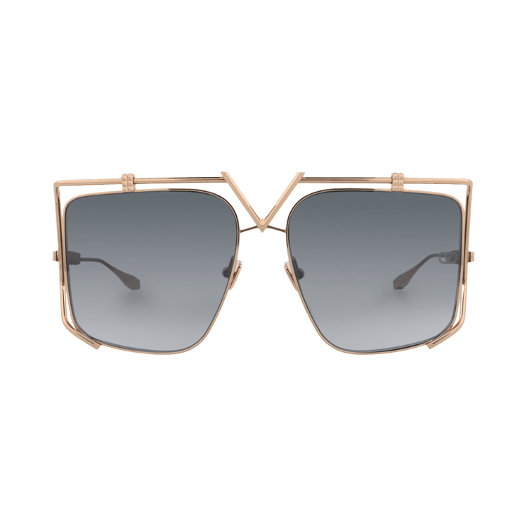 Valentino Aviator-Frame Titanium Sunglasses — Gold