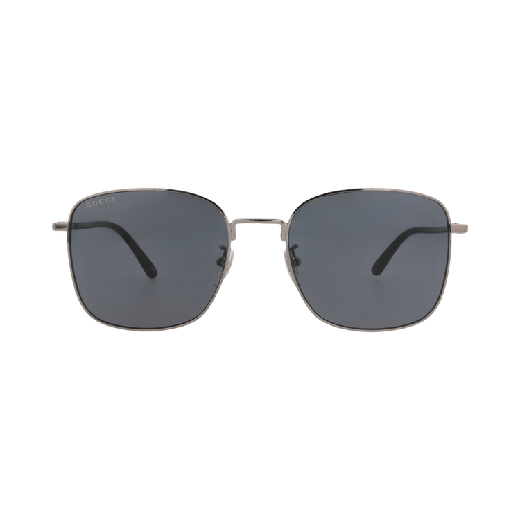 Gucci Square-Frame Metal Sunglasses — Silver