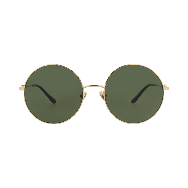 Valentino Round-Frame Acetate Sunglasses — Gold