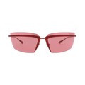 Valentino Shield-Frame Acetate Sunglasses — Red