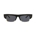 Valentino Square-Frame Acetate Sunglasses — Black