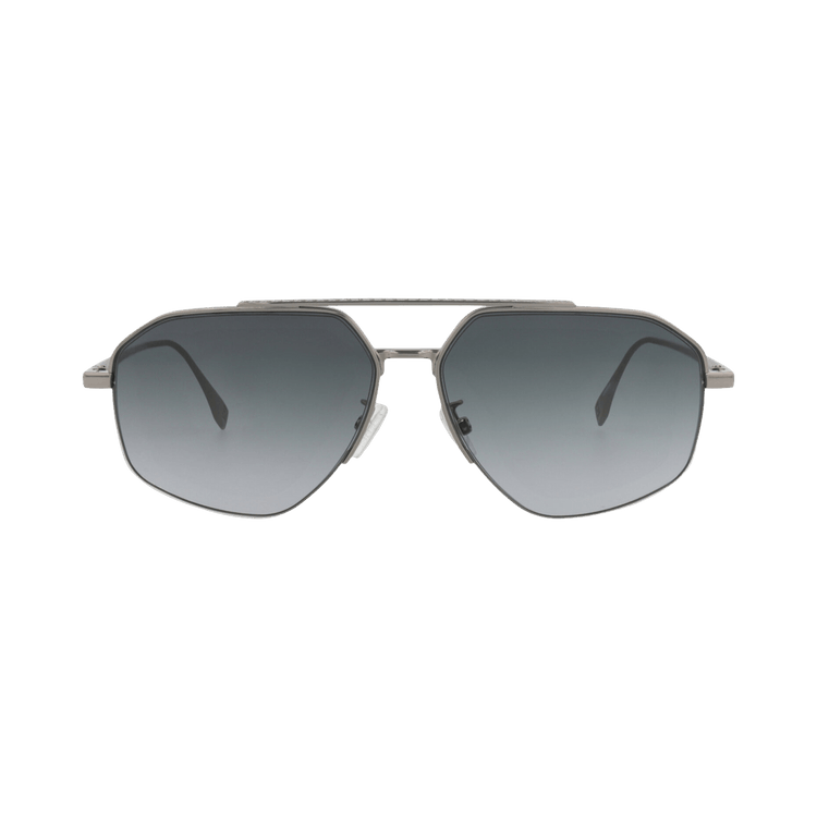 Fendi Aviator-Frame Metal Sunglasses — Silver