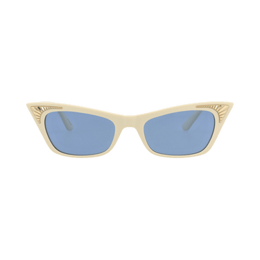 Valentino Cat Eye-Frame Acetate Sunglasses — Cream