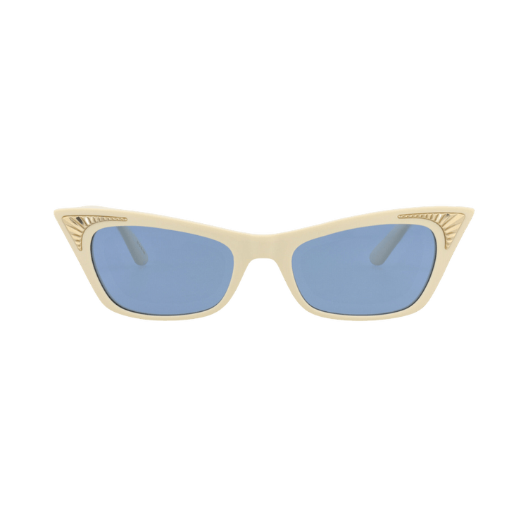Valentino Cat Eye-Frame Acetate Sunglasses — Cream