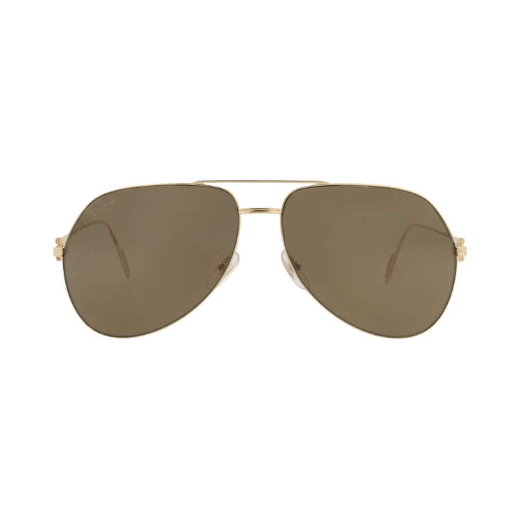 Cartier Aviator-Frame Metal Sunglasses — Gold