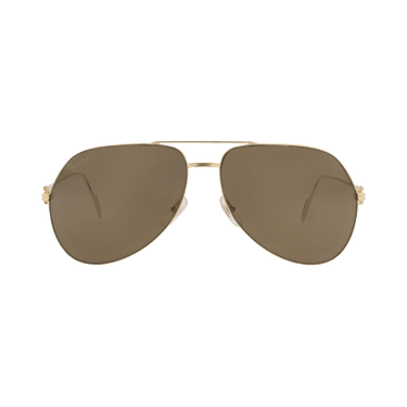 Cartier Aviator-Frame Metal Sunglasses — Gold