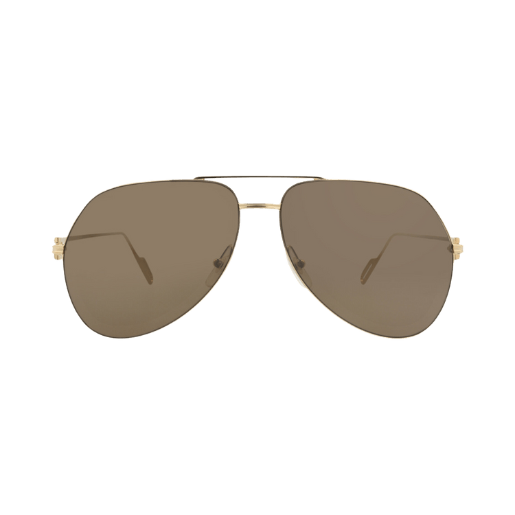 Cartier Aviator-Style Metal Sunglasses — Gold