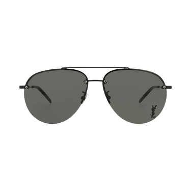Saint Laurent Aviator-Frame Metal Sunglasses — Black