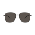 Saint Laurent Square-Frame Metal Sunglasses — Black