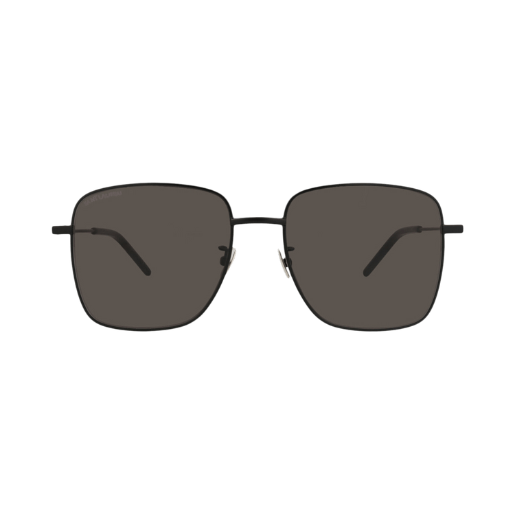 Saint Laurent Square-Frame Metal Sunglasses — Black
