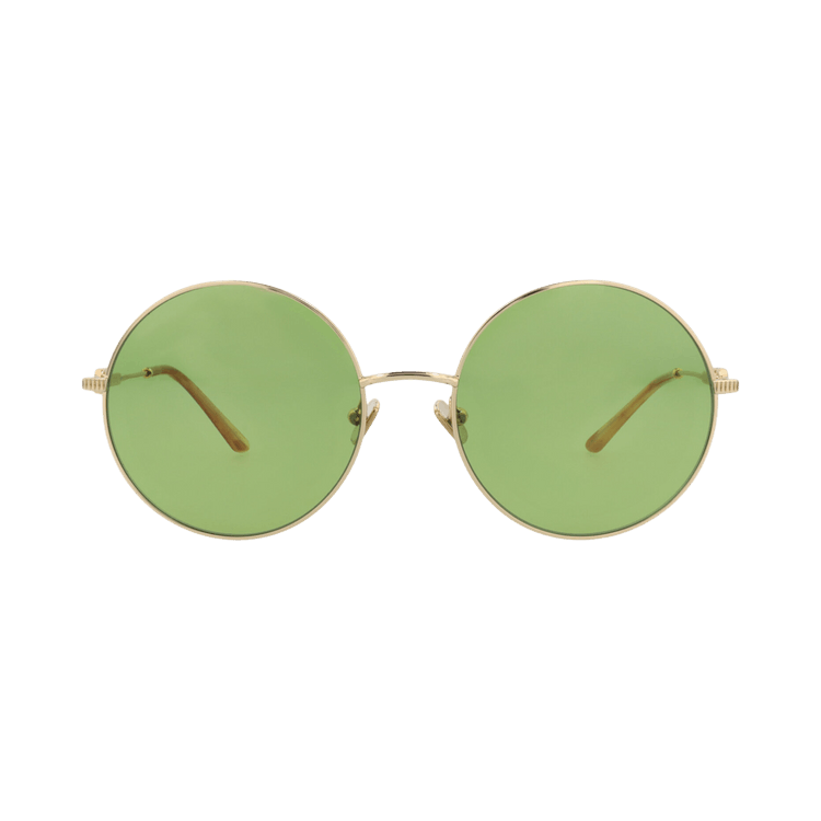 Valentino Round-Frame Metal Sunglasses — Gold