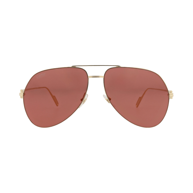 Cartier Aviator-Frame Metal Sunglasses — Gold