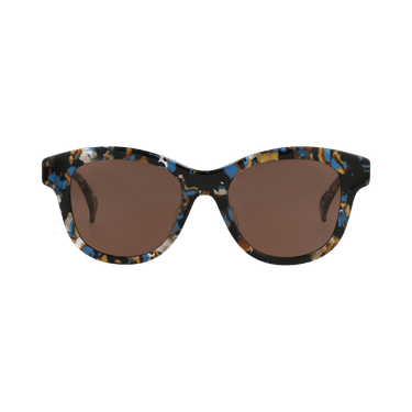 Kenzo Round-Frame Acetate Sunglasses — Brown