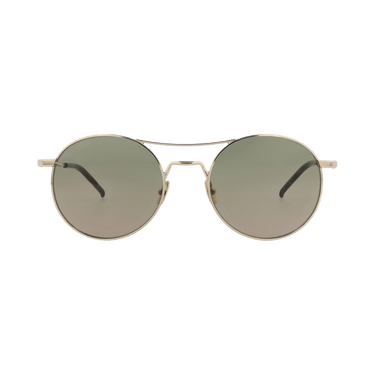 Saint Laurent Round-Frame Metal Sunglasses — Gold