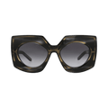 Valentino Square-Frame Acetate Sunglasses — Black