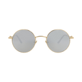 Valentino Round-Frame Metal Sunglasses — Gold