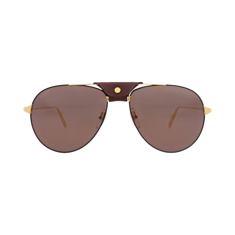 Cartier Aviator-Frame Metal Sunglasses — Black