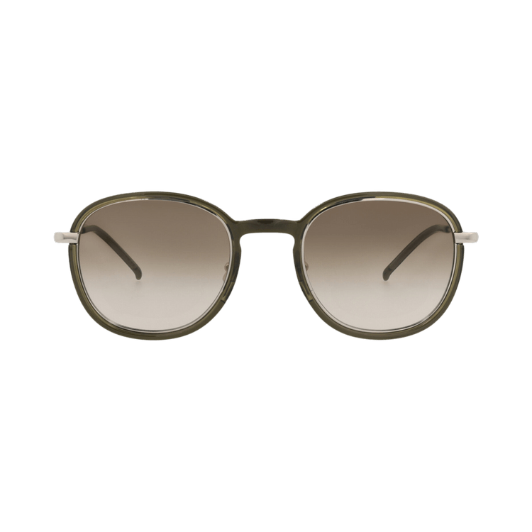 Saint Laurent Round-Frame Injection Sunglasses — Green