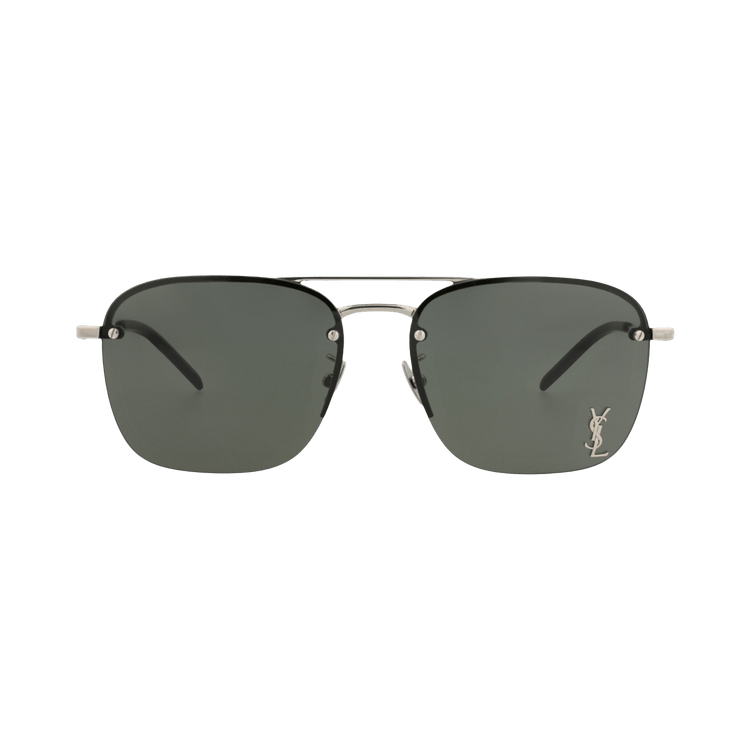 Saint Laurent Aviator-Frame Metal Sunglasses — Silver
