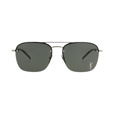Saint Laurent Aviator-Frame Metal Sunglasses — Silver