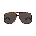 Saint Laurent Aviator-Frame Recycled Acetate Sunglasses — Brown