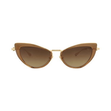 Valentino Cat Eye-Frame Metal Sunglasses — Brown