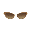 Valentino Cat Eye-Frame Metal Sunglasses — Brown