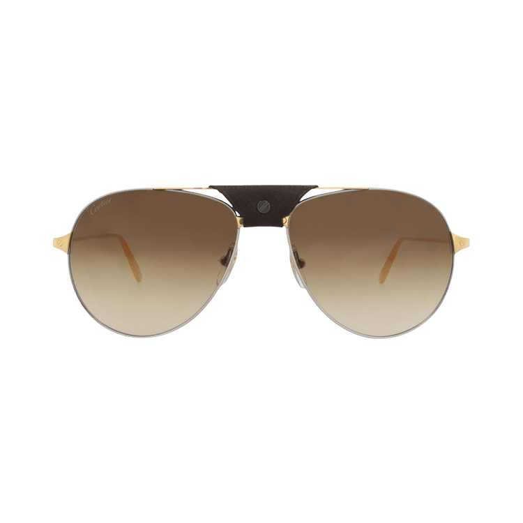Cartier Aviator-Frame Metal Sunglasses — Silver