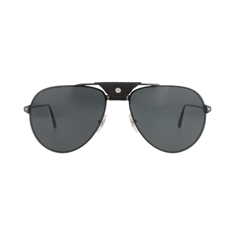 Cartier Aviator-Frame Metal Sunglasses — Black