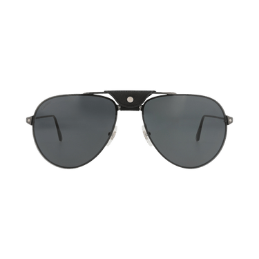 Cartier Aviator-Frame Metal Sunglasses — Black