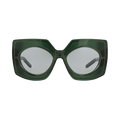 Valentino Square-Frame Acetate Sunglasses — Green