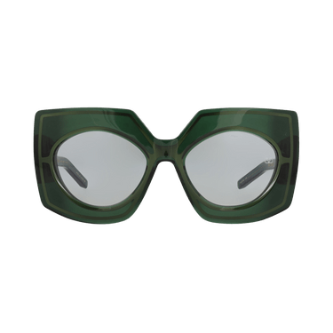 Valentino Square-Frame Acetate Sunglasses — Green