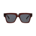 Valentino Square-Frame Metal Sunglasses — Brown