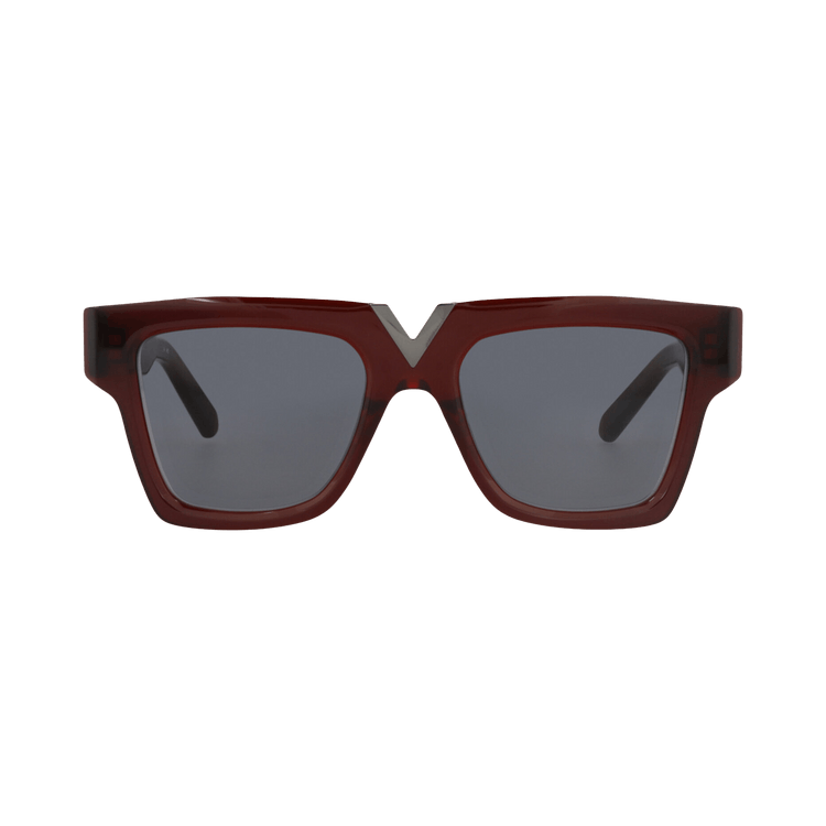 Valentino Square-Frame Metal Sunglasses — Brown