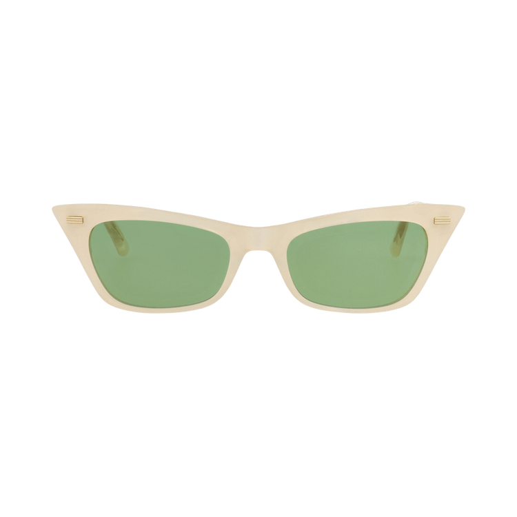 Valentino Cat Eye-Frame Metal Sunglasses — White