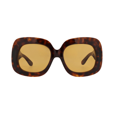 Valentino Square-Frame Acetate Sunglasses — Brown